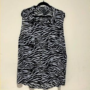 Torrid 3x Animal Print Sleeveless Blouse